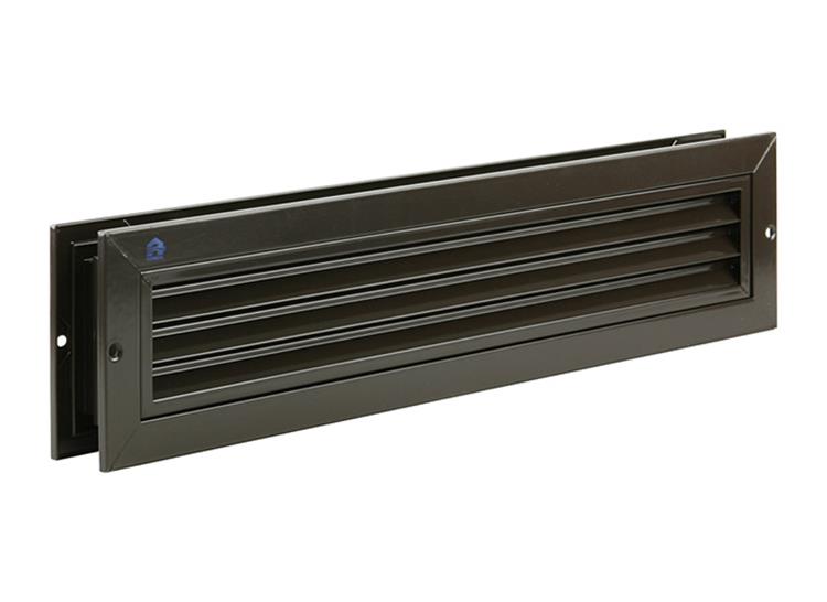 Load image into Gallery viewer, Renson 1006216 - deurrooster 461 alu ral 8019 425x76mm | 2 stuks