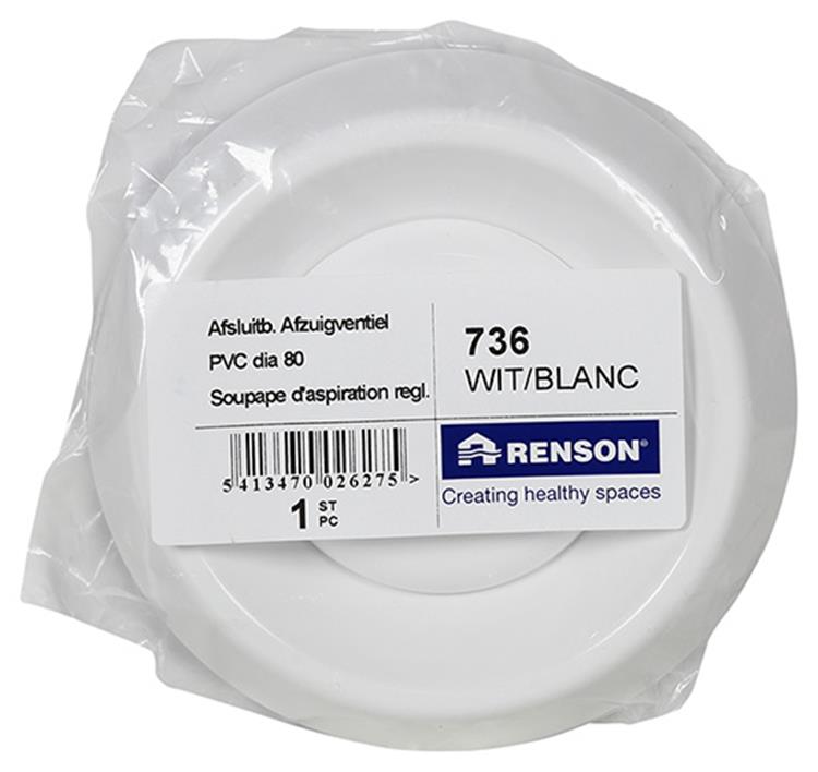 Load image into Gallery viewer, Renson 1006744 - afz.ventiel pvc736 wit ø 80 | 1 stuks
