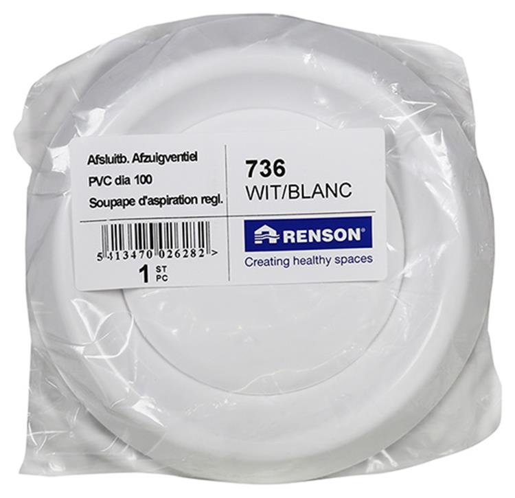 Load image into Gallery viewer, Renson 1006745 - afz.ventiel pvc736 wit ø100 | 1 stuks