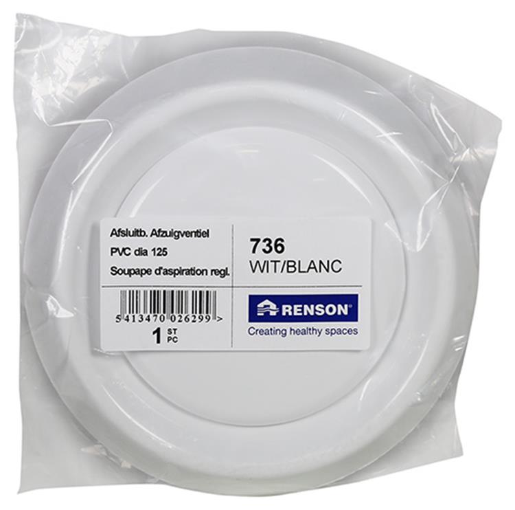 Afbeelding laden in galerijviewer, Renson 1006746 - afz.ventiel pvc736 wit ø125 | 1 stuks