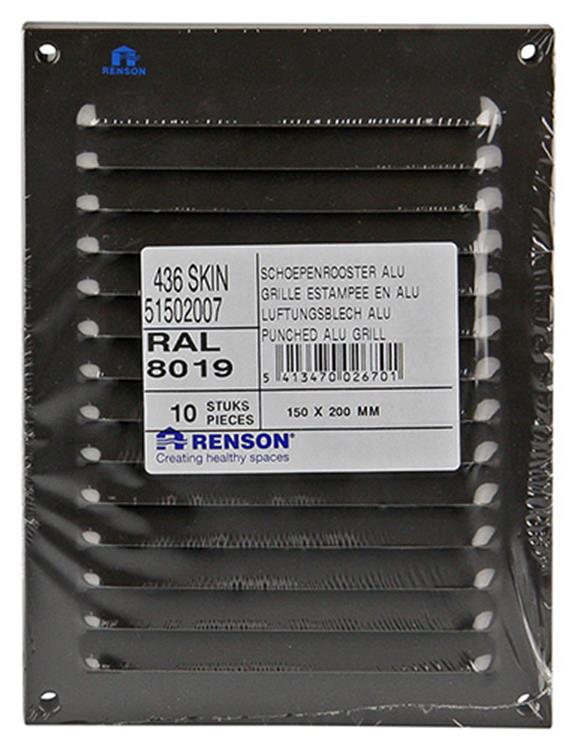 Load image into Gallery viewer, Renson 1006304 - schoepenrooster vlak alu ral 8019 150x200mm | 10 stuks