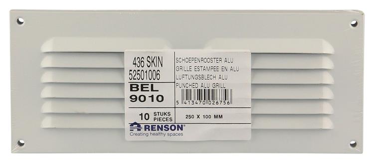 Load image into Gallery viewer, Renson 1006306 - schoepenrooster vlak alu ral 9010 250x100mm | 10 stuks