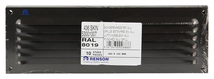 Load image into Gallery viewer, Renson 1006313 - schoepenrooster vlak alu ral 8019 300x100mm | 10 stuks