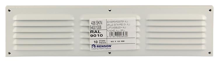 Load image into Gallery viewer, Renson 1006316 - schoepenrooster vlak alu ral 9010 400x100mm | 10 stuks