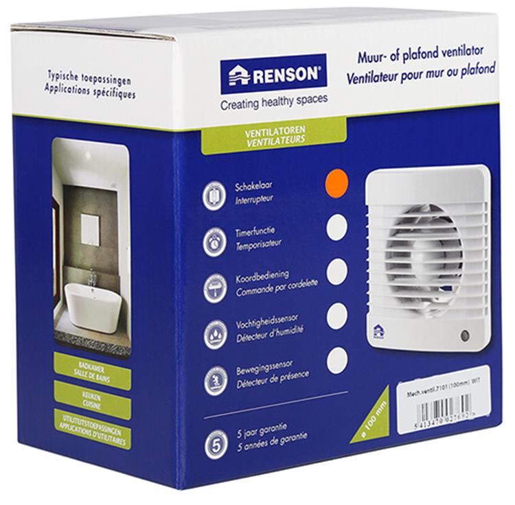 Load image into Gallery viewer, Renson 1006430 - mechanische ventilator standaard 7101 wit ø 100 | 2 stuks