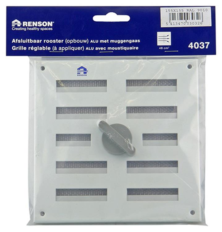 Load image into Gallery viewer, Renson 1006325 - regelbare rooster opb. 4037 alu ral 9010 155x155mm | 2 stuks