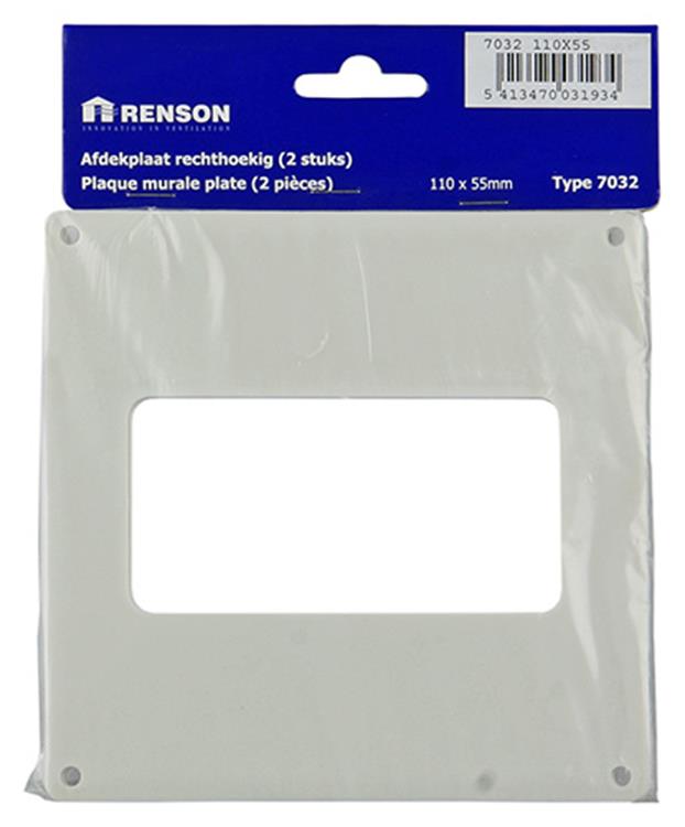 Load image into Gallery viewer, Renson 1006429 - set 2 st.pvc afdekplaten 7032 wit 110x55mm | 5 stuks