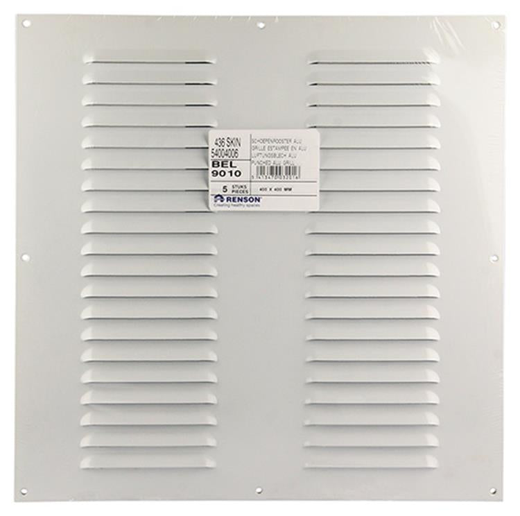 Load image into Gallery viewer, Renson 1006319 - schoepenrooster vlak alu ral 9010 400x400mm | 5 stuks