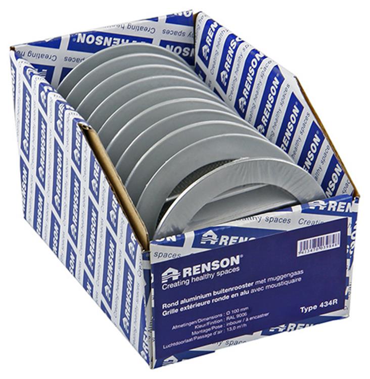 Load image into Gallery viewer, Renson 1006258 - ronde rooster inbouw 434 r alural 9006 ø 100 | 10 stuks