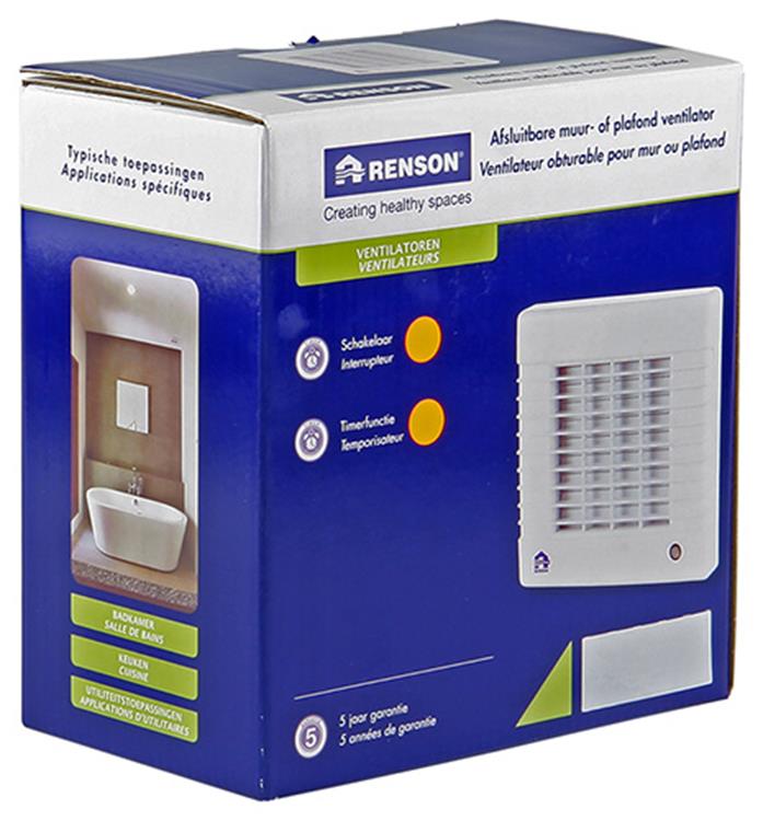 Afbeelding laden in galerijviewer, Renson 1006451 - afsluitbare ventilator met timer 7221t wit ø 100 | 2 stuks