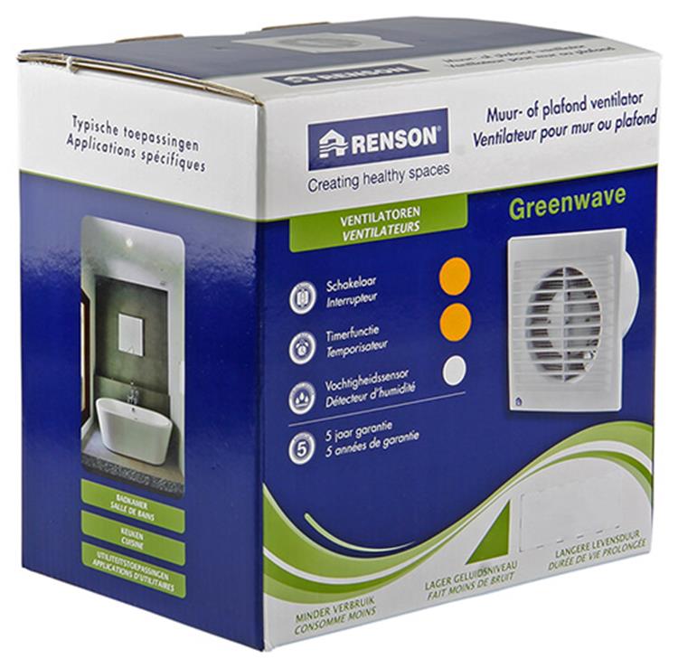 Load image into Gallery viewer, Renson 1006474 - greenwave ventilator met timer9201t wit ø 100 | 1 stuks