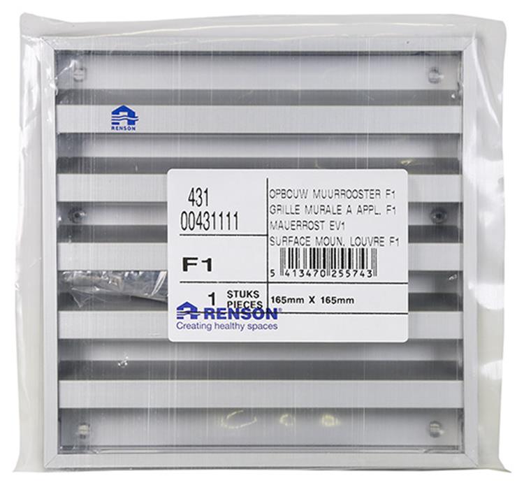 Load image into Gallery viewer, Renson 1013925 - opbouw muurrooster alu natuur 431 165x165mm | 2 stuks