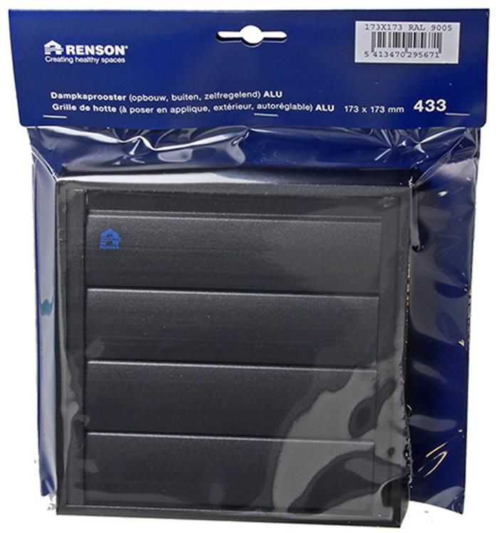 Load image into Gallery viewer, Renson 1057984 - dampkaprooster 433 (173x173) ral 9005 zwart | 2 stuks