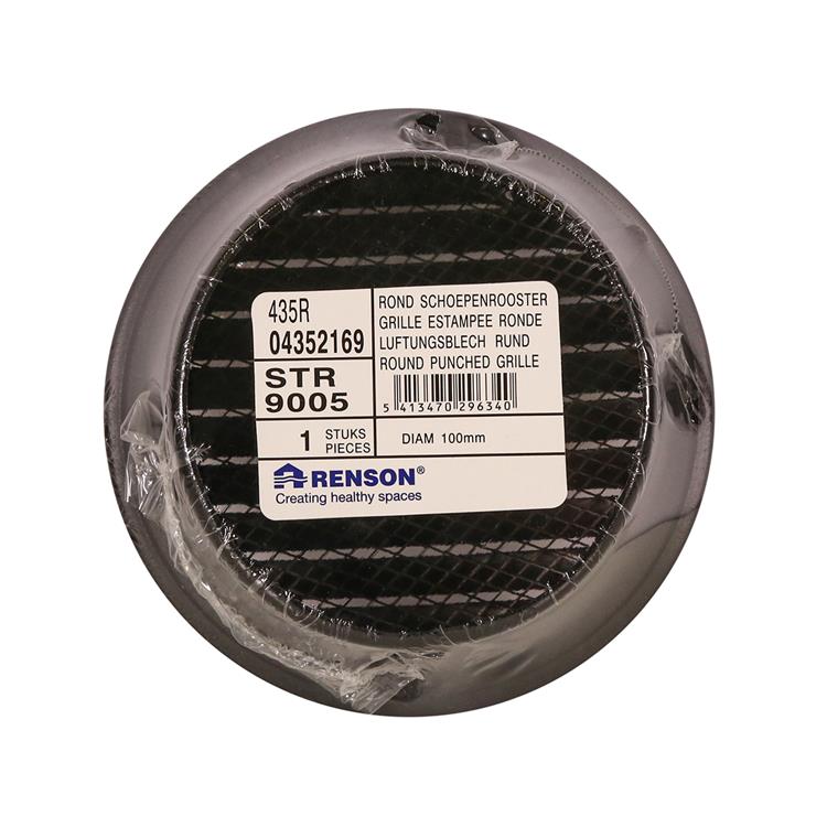 Load image into Gallery viewer, Renson 1059761 - inbouw rond schoepenr met gaas435r dia 100 ral 9005 zwart | 8 stuks