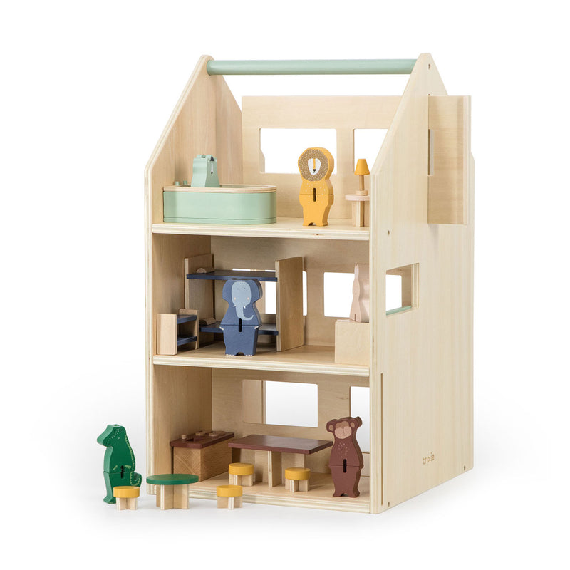 Load image into Gallery viewer, Trixie houten poppenhuis met accessoires
