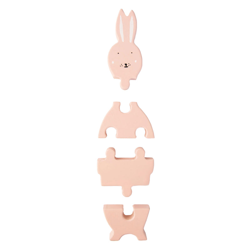 Load image into Gallery viewer, Trixie Houten Dierenvormenpuzzel Mrs. Rabbit, 4st.