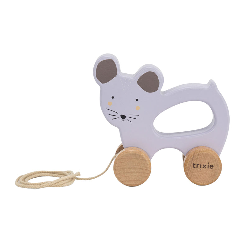 Load image into Gallery viewer, Trixie houten trekfiguur - mrs. mouse