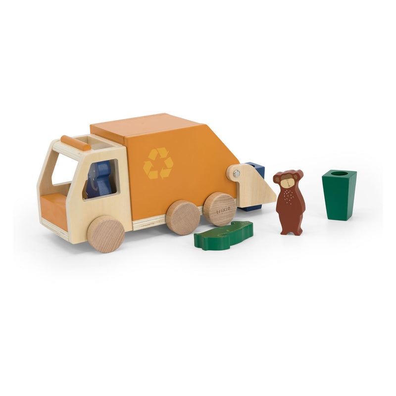 Load image into Gallery viewer, Trixie houten dieren vuilniswagen
