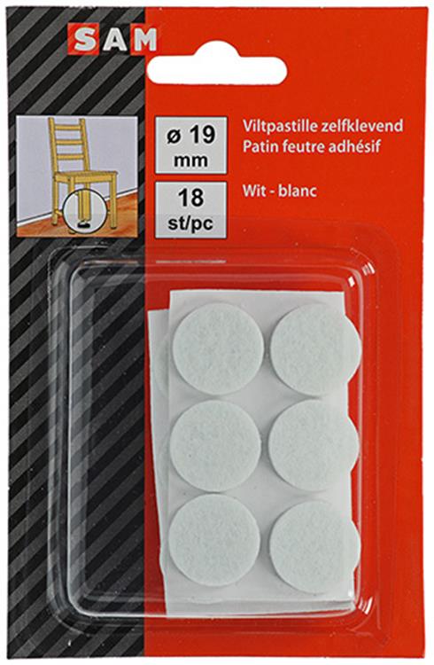 Load image into Gallery viewer, Mack 1047702 - viltpastille zelfklevend wit ø 19 mm 18 st pcs | 12 stuks