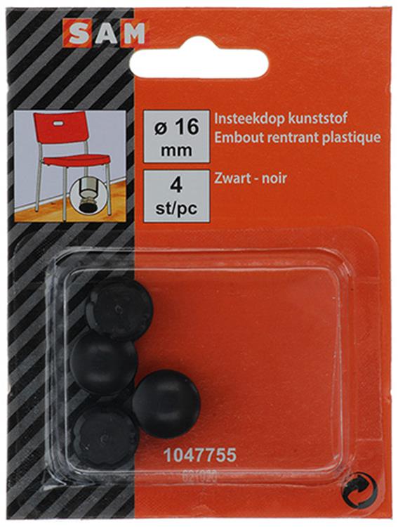 Load image into Gallery viewer, Mack 1047755 - insteekdop kunstsstof zwart ø 16 mm 4 st pcs | 6 stuks