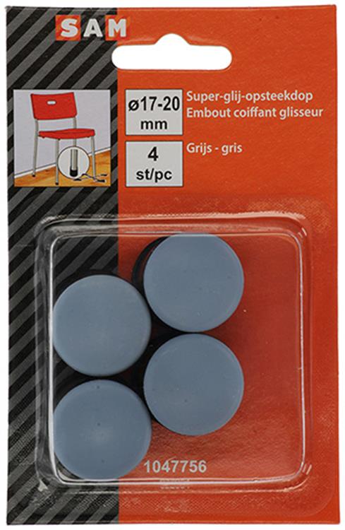 Load image into Gallery viewer, Mack 1047756 - super-glij-opsteekdop grijs ø 17 - 20 mm 4 st pcs | 6 stuks