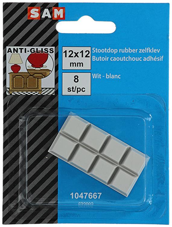 Load image into Gallery viewer, Mack 1047667 - stootdop rubber zelfklevend wit 12 x 12 mm 8 st pcs | 6 stuks