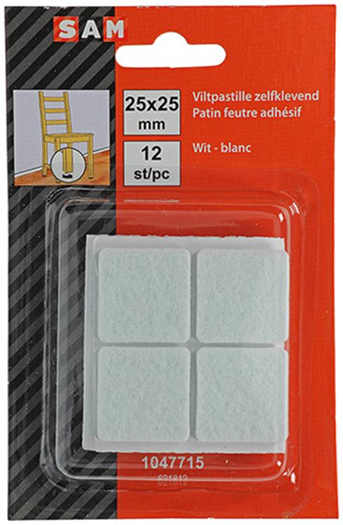 Load image into Gallery viewer, Mack 1047715 - viltpastille zelfklevend wit 25 x 25 mm 12 st pcs | 12 stuks