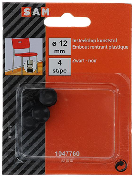Load image into Gallery viewer, Mack 1047760 - insteekdop kunstsstof zwart ø 12 mm 4 st pcs | 6 stuks