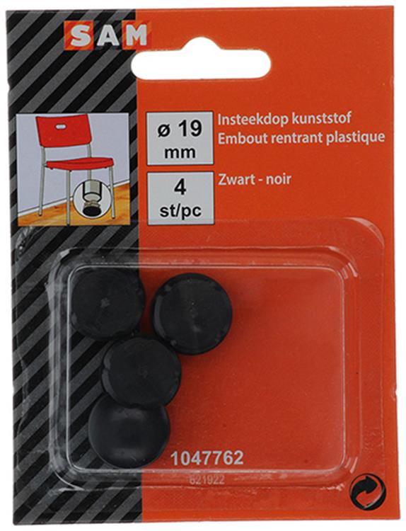 Load image into Gallery viewer, Mack 1047762 - insteekdop kunstsstof zwart ø 19 mm 4 st pcs | 6 stuks