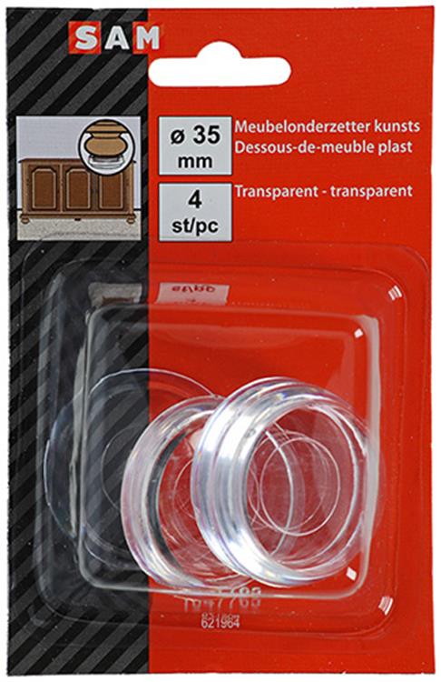 Load image into Gallery viewer, Mack 1047765 - meubelonderzetter kunststof transparant ø 35 mm 4 st pcs | 6 stuks