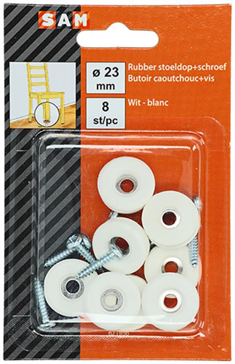 Load image into Gallery viewer, Mack 1047723 - stoeldop rubber + schroef wit ø 23 mm 8 st pcs | 6 stuks