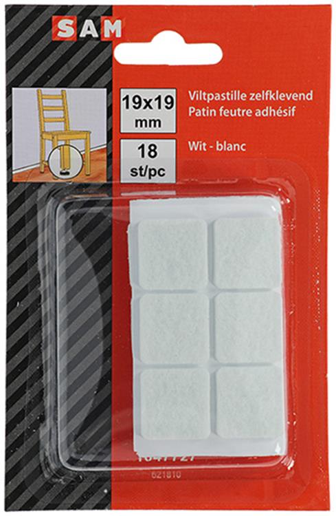 Load image into Gallery viewer, Mack 1047727 - viltpastille zelfklevend wit 19 x 19 mm 18 st pcs | 12 stuks