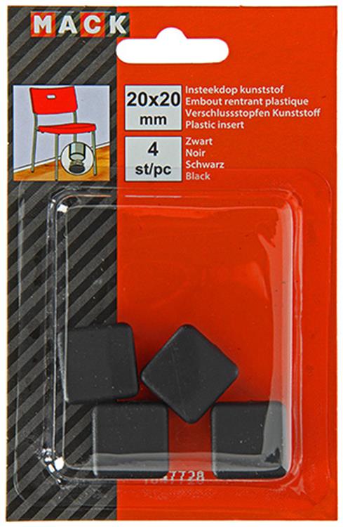 Load image into Gallery viewer, Mack 1047728 - insteekdop kunstsstof zwart 20 x 20 mm 4 st pcs | 6 stuks