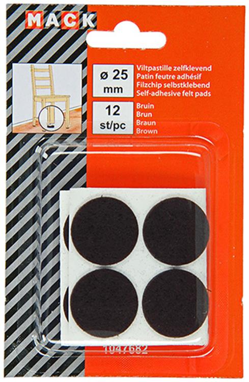 Load image into Gallery viewer, Mack 1047682 - viltpastille zelfklevend bruin ø 25 mm 12 st pcs | 12 stuks