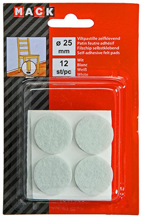 Load image into Gallery viewer, Mack 1047685 - viltpastille zelfklevend wit ø 25 mm 12 st pcs | 12 stuks