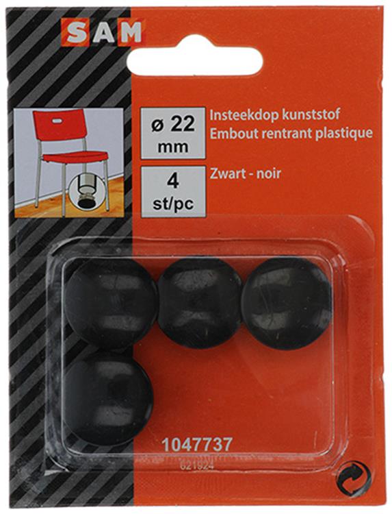 Load image into Gallery viewer, Mack 1047737 - insteekdop kunstsstof zwart ø 22 mm 4 st pcs | 6 stuks