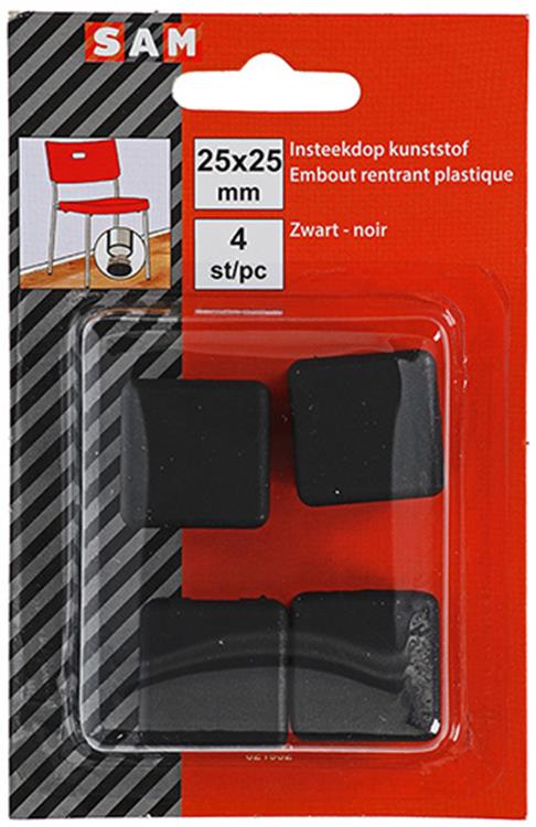 Load image into Gallery viewer, Mack 1047738 - insteekdop kunstsstof zwart 25 x 25 mm 4 st pcs | 6 stuks