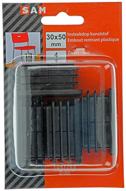 Load image into Gallery viewer, Mack 1047783 - insteekdop kunstsstof zwart 30 x 50 mm 4 st pcs | 6 stuks
