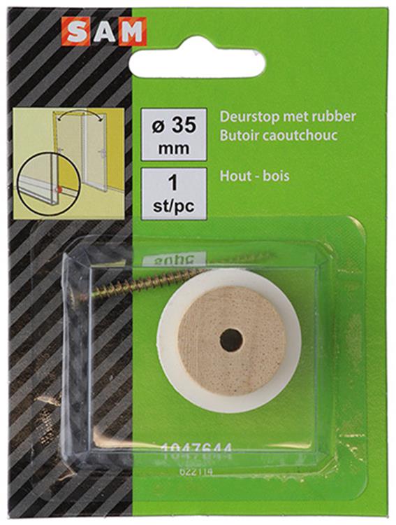 Load image into Gallery viewer, Mack 1047644 - deurstop met rubber hout ø 35 mm 1 st pc | 6 stuks