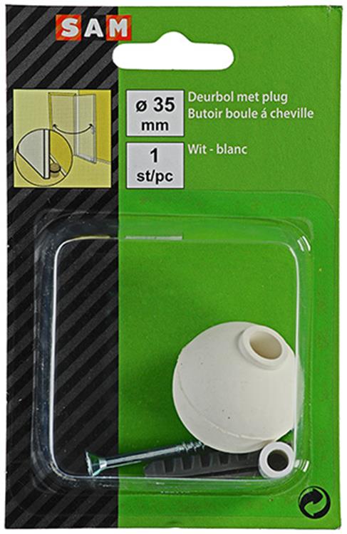 Load image into Gallery viewer, Mack 1047648 - deurbol met plug wit ø 35 mm 1 st pc | 6 stuks