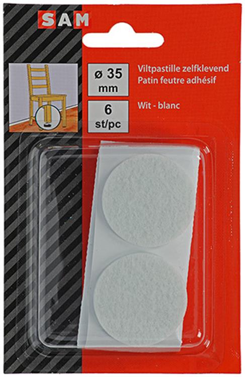 Load image into Gallery viewer, Mack 1047690 - viltpastille zelfklevend wit ø 35 mm 6 st pcs | 12 stuks