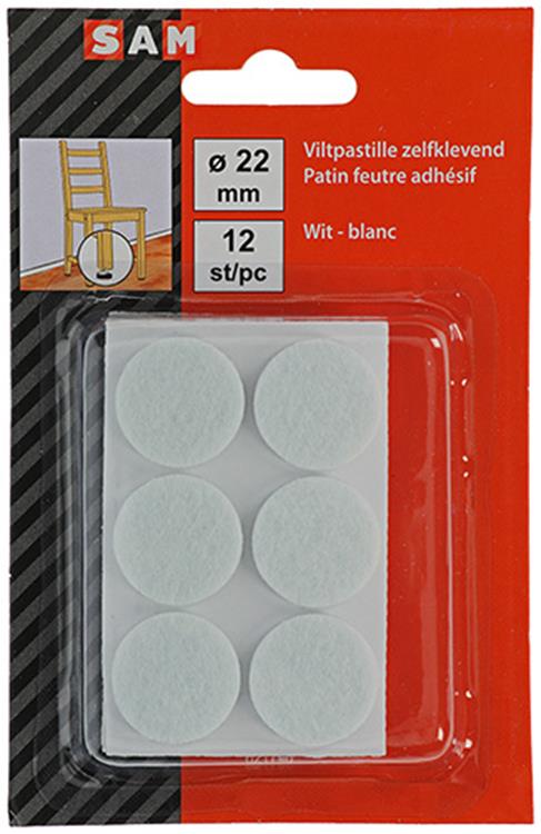 Load image into Gallery viewer, Mack 1047697 - viltpastille zelfklevend wit ø 22 mm 12 st pcs | 12 stuks