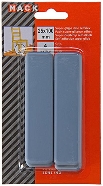 Load image into Gallery viewer, Mack 1047742 - super glijpastille zelfklevendgrijs 25 x 100 mm 4 st pcs | 12 stuks