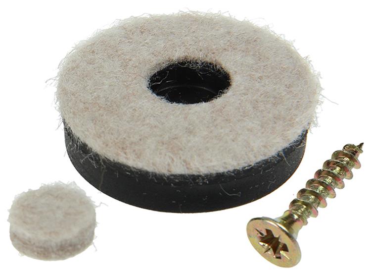 Load image into Gallery viewer, Mack 1048782 - versterkte vilt + schroef bruin ø 30 mm 4 st pcs | 6 stuks