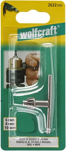 Load image into Gallery viewer, Wolfcraft boorkopsleutel | jacobs k6 | s14 | ø6-10mm | 1 stuk - 2632000