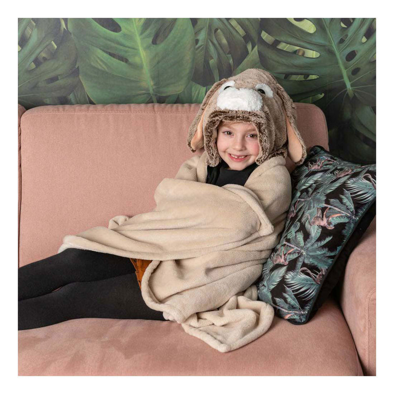 Load image into Gallery viewer, Noxxiez knuffeldeken met capuchon konijn, 130x100cm