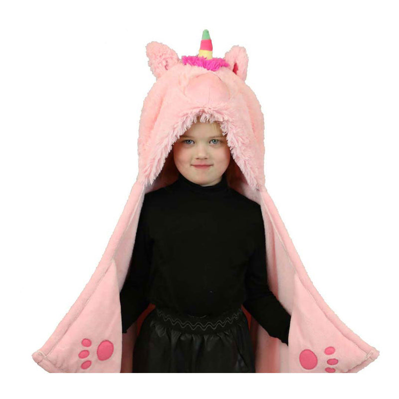 Load image into Gallery viewer, Noxxiez knuffeldeken met capuchon eenhoorn, 130x100cm