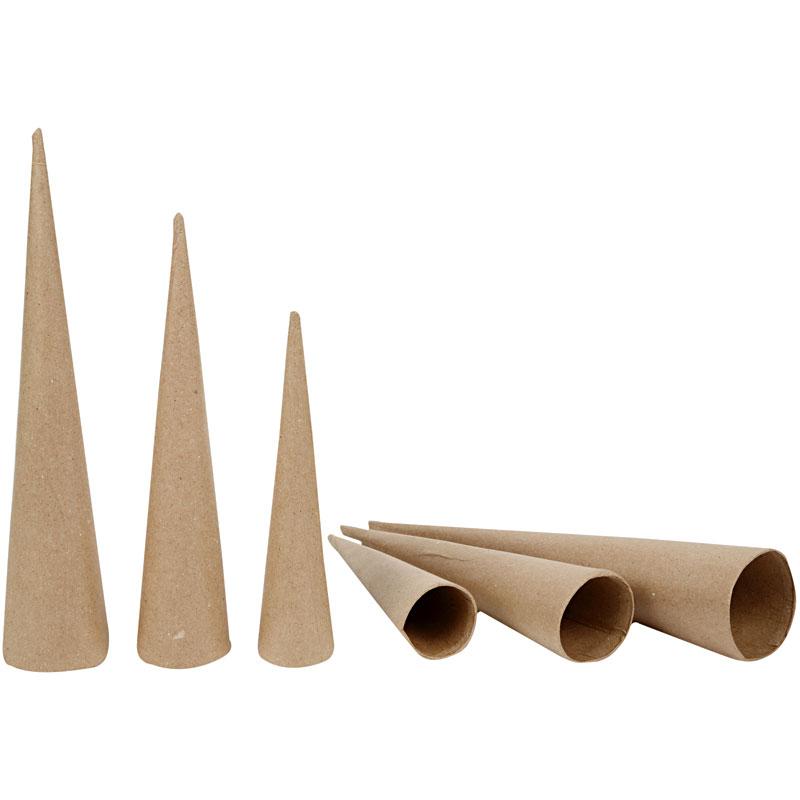 Afbeelding laden in galerijviewer, Https: www.cchobby.nl hoge-kegels-h-20-25-30-cm-d-4-5-6-cm-3-stuk-1-doos