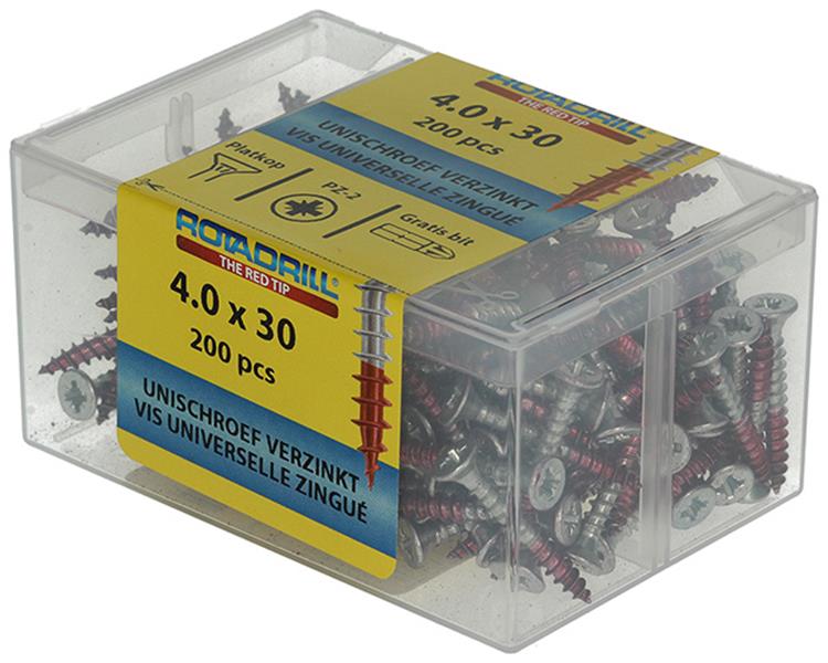 Load image into Gallery viewer, Rotadrill 1039973 - universeelschroef vkpzd vz 4.0x30mm (200) | 4 stuks
