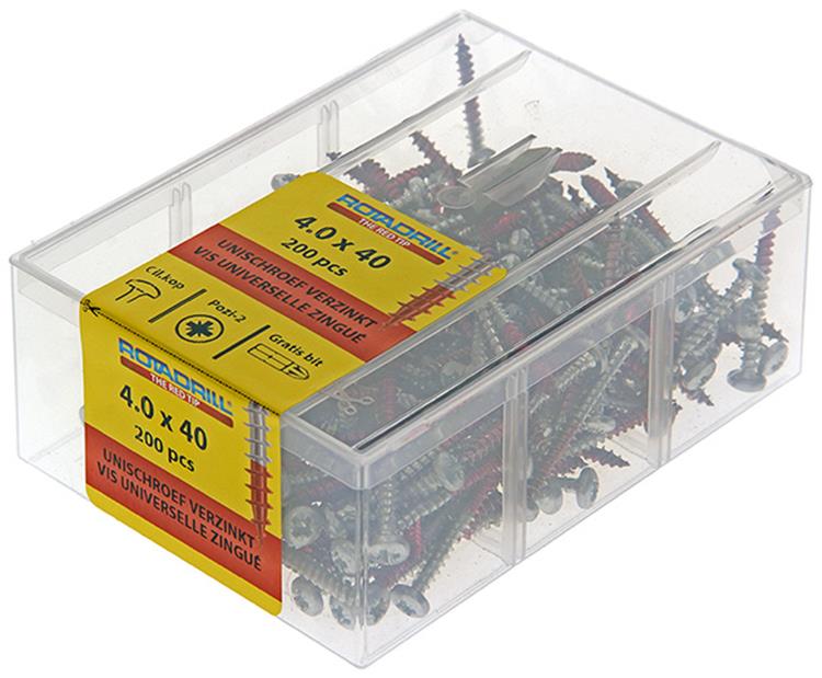 Load image into Gallery viewer, Rotadrill 1040032 - universeelschroef ckpzd vz 4.0x40mm (200) | 4 stuks